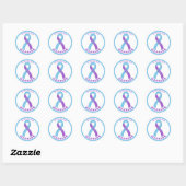 Dyspraxie Warrior Ribbon White Round Sticker (Blatt)