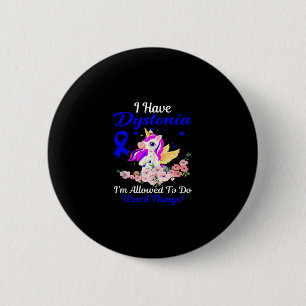 Dystonia Awareness Funny Unicorn Familienaufenthal Button