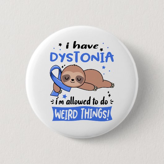 Dystonia Awareness Month Ribbon Geschenke Button (Vorderseite)