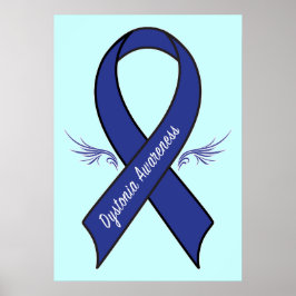 Dystonia Awareness Ribbon mit Flügeln Poster