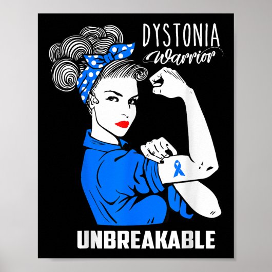 Dystonia Awareness Unzerbrechlich Krieger Geschenk Poster (Vorne)