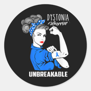 Dystonia Awareness Unzerbrechlich Krieger Geschenk Runder Aufkleber