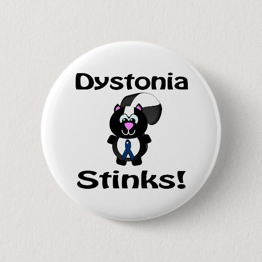 Dystonia Stinks Skunk Awareness Design Button (Vorderseite)