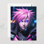 Dystopian Cyberpunk Sci-Fi Future Street Punk 01 Postkarte (Vorne/Hinten)