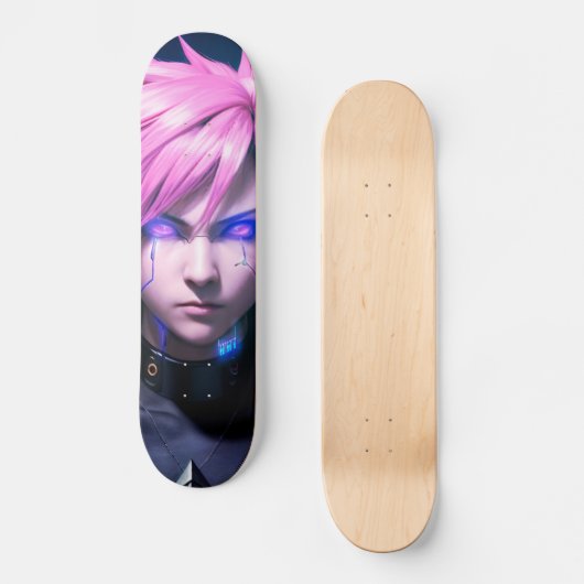 Dystopian Cyberpunk Sci-Fi Future Street Punk 01 Skateboard (Vorderseite)