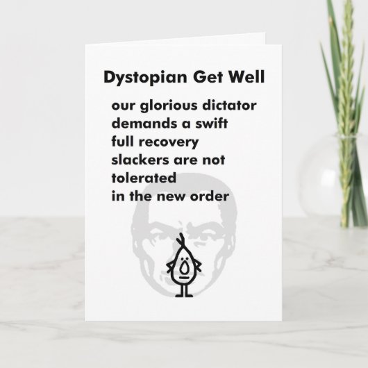 Dystopian Get Well - A Funny Get well bald Gedicht Karte (Vorderseite)