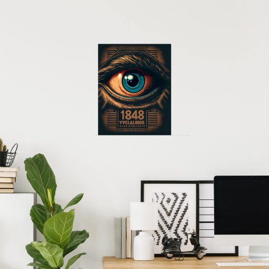 Dystopian großer Bruder sieht dir Poster zu (Heimbüro)