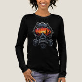 Dystopian Mask Urban Sunset Reflection Tri-Blend Shirt (Vorderseite)