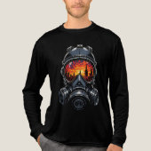 Dystopian Mask Urban Sunset Reflection Tri-Blend Shirt (Vorderseite)