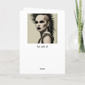 Dystopian Woman Punk Rocker Mohawk und Piercings Karte (Rückseite)