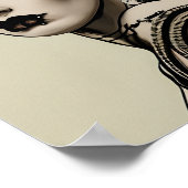 Dystopian Woman Punk Rocker Mohawk und Piercings Poster (Ecke)