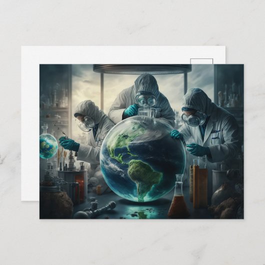 Dystopian World Experiment - Concept Art - Fantasy Postkarte (Vorne/Hinten)
