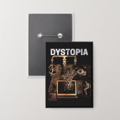 Dystopie - Design von Techno-Dystopian Streetwear Button (Vorderseite/Rückseite)