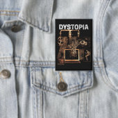 Dystopie - Design von Techno-Dystopian Streetwear Button (Insitu)