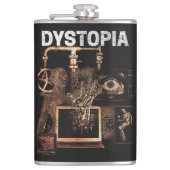 Dystopie - Design von Techno-Dystopian Streetwear Flachmann (Vorderseite)