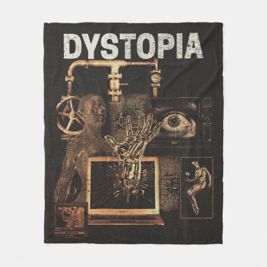 Dystopie - Design von Techno-Dystopian Streetwear Fleecedecke (Vorderseite)