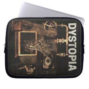 Dystopie - Design von Techno-Dystopian Streetwear Laptopschutzhülle