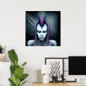 Dystopische Alien Human Hybrid Etheral Ai Art Poster (Heimbüro)