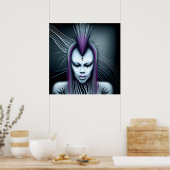 Dystopische Alien Human Hybrid Etheral Ai Art Poster (Küche)