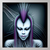Dystopische Alien Human Hybrid Etheral Ai Art Poster (Vorne)