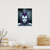 Dystopische Alien Human Hybrid Etheral Ai Art Poster (Küche)