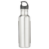 Dystopische Frau in Rainbow Mohawk Abstrakt Modern Edelstahlflasche (Rückseite)