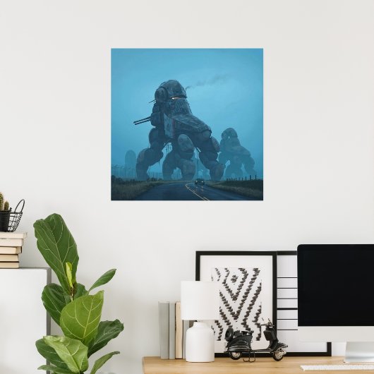 Dystopische Kriegsmaschine Simon Stalenhag Poster (Heimbüro)