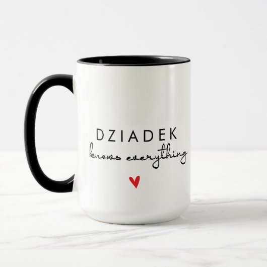 Dziadek weiß alles Tasse – Polnisches Opa-Geschenk (Links)