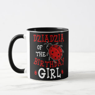 Dziadzia des Geburtstagsmädchens Ladybug Geburtsta Tasse