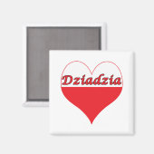 Dziadzia Polnisches Herz Magnet (Vorderseite/Rückseite)