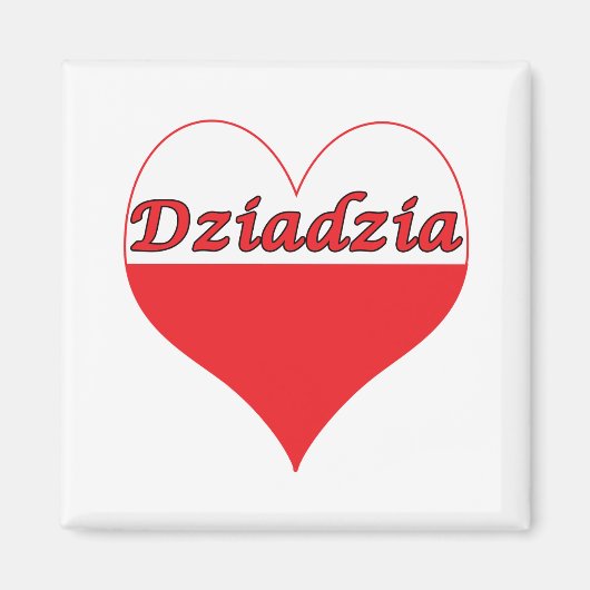 Dziadzia Polnisches Herz Magnet (Vorne)