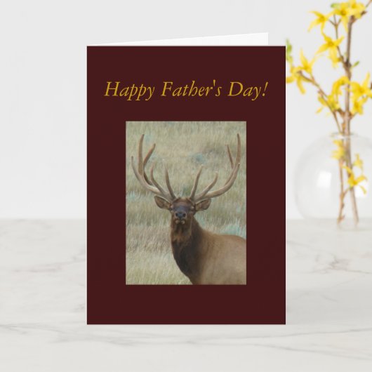 E10 Stier Elche im Samt-Kopf-Schuss Karte (Gelbe Blume)