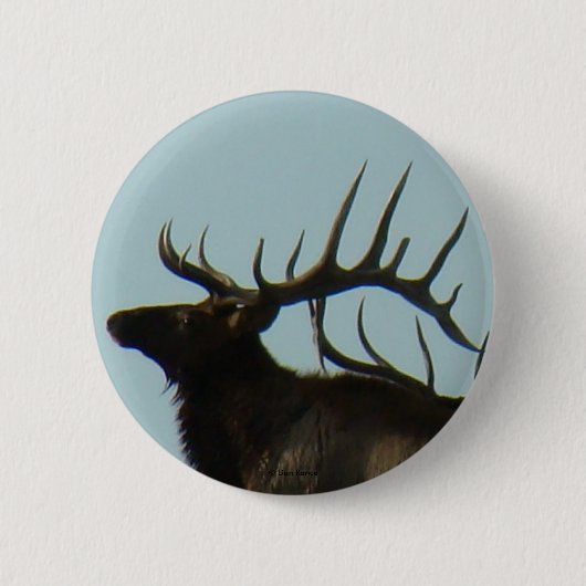 E11 Bull-Elch-Silhouette-Kopfschuss Button (Vorderseite)