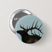 E11 Bull Elk Silhouette Head Shot Button (Vorne & Hinten)