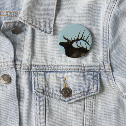 E11 Bull Elk Silhouette Head Shot Button (Beispiel)