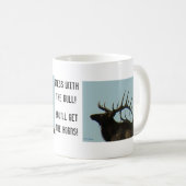 E11 Bull Elk Silhouette Head Shot Kaffeetasse (VorderseiteRechts)