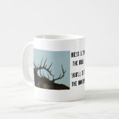 E11 Bull Elk Silhouette Head Shot Kaffeetasse (Vorderseite Links)