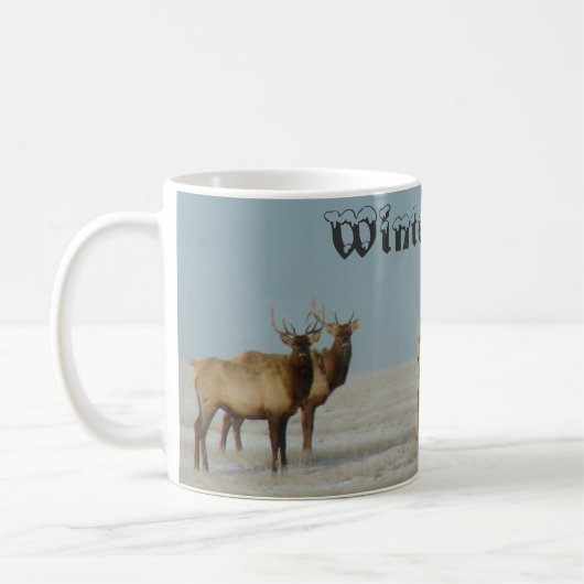 E18 Bull Elk Winter Bulls Kaffeetasse (Links)