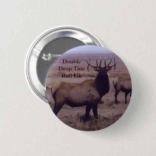 E19 Bull Elk Double Drop Tines Button (Vorne & Hinten)