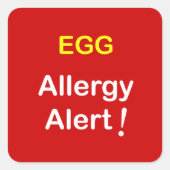 e1 - Allergiealarm - EGGS. Quadratischer Aufkleber (Vorderseite)