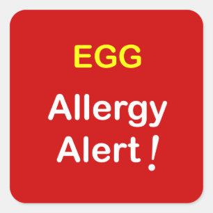 e1 - Allergiealarm - EGGS. Quadratischer Aufkleber