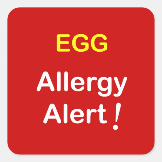 e1 - Allergiealarm - EGGS. Quadratischer Aufkleber (Vorderseite)