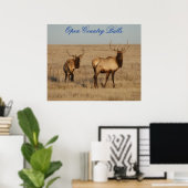 E1 Bull Elk Open Country Bulls Poster (Heimbüro)
