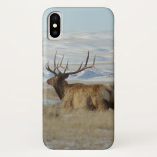 E22 Bull-Elch und schneebedeckte Hügel Case-Mate iPhone Hülle