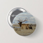 E22 Bull Elk and Snowy Hills Button (Vorne & Hinten)