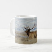 E22 Bull Elk Snowy Hills Kaffeetasse (Vorderseite Links)