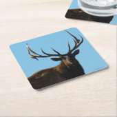 E27 Big Bull Elk Skylined Rechteckiger Pappuntersetzer (angewinkelt)