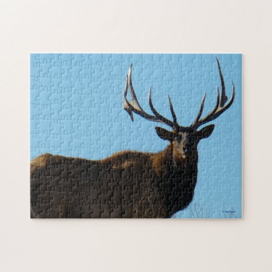 E27 Bull Elk Sky Lined Puzzle (Horizontal)