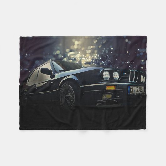 E30 Coupe mit Funken Fleecedecke (Vorderseite (Horizontal))