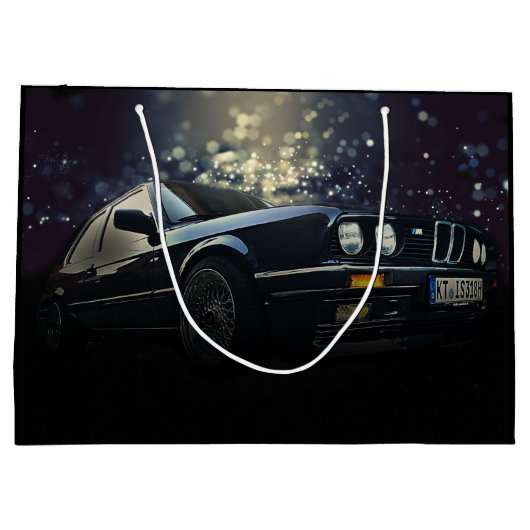 E30 Coupe mit Funken Große Geschenktüte (Rückseite)